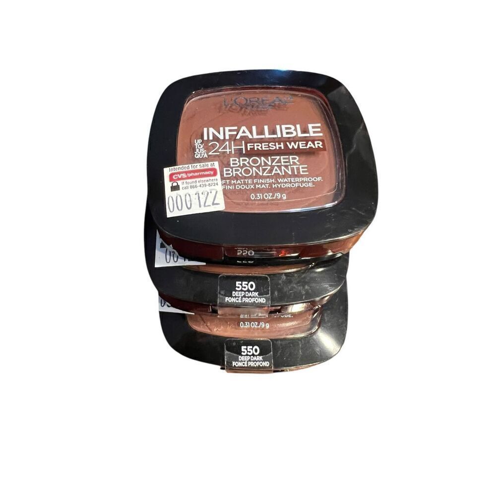 3 L'Oreal Infallible Bronzer #550 Deep Dark 24H Fresh Wear 0.31 oz - Picture 3 of 3